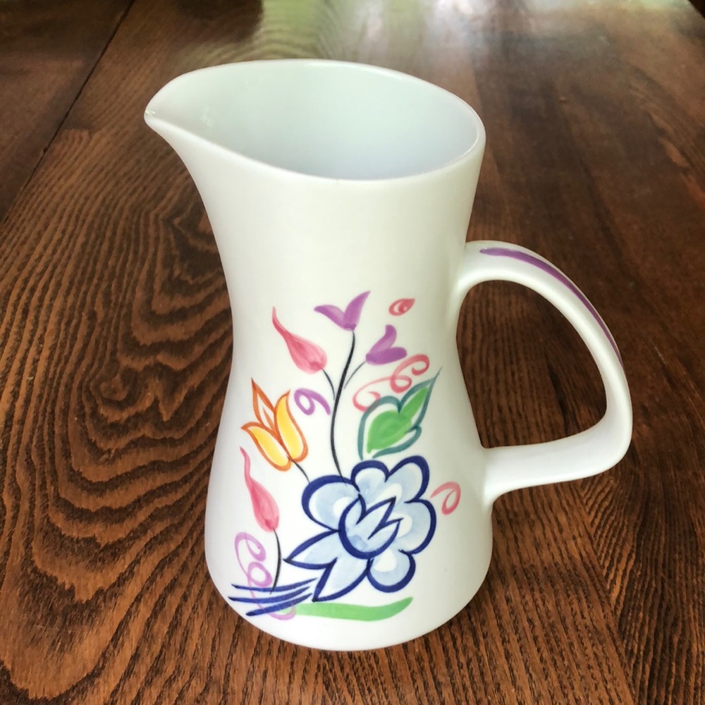 Poole Pottery Traditional Ware BN Floral pattern ~ Pitcher w Handle ~ vintage